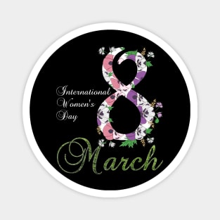 International Women's Day Pansy Flower March 8th 2023 Magnet